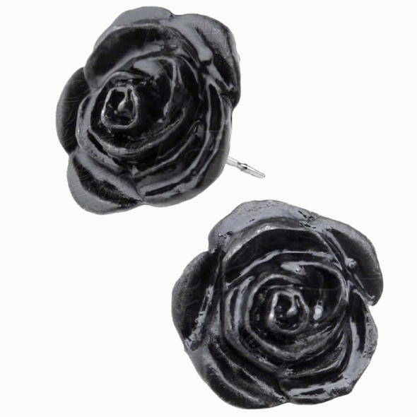 Boucles d'Oreilles Gothiques "Black Rose" / Bijoux Gothiques