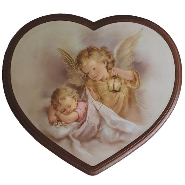 Applique Cœur "Ange avec Bébé" / Décorations Murales Féeriques