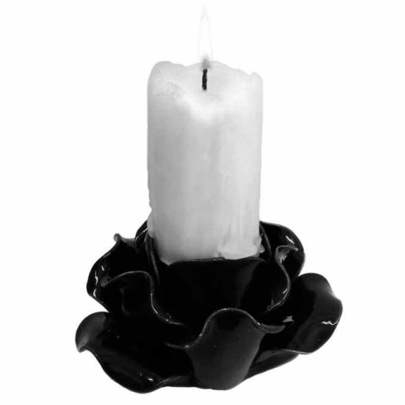 Bougeoir gothique "Black Rose" / Bougeoirs Féeriques