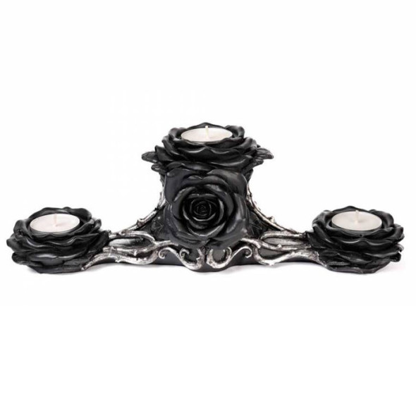 Bougeoir Gothique "Triple Black Rose" / Meilleurs ventes