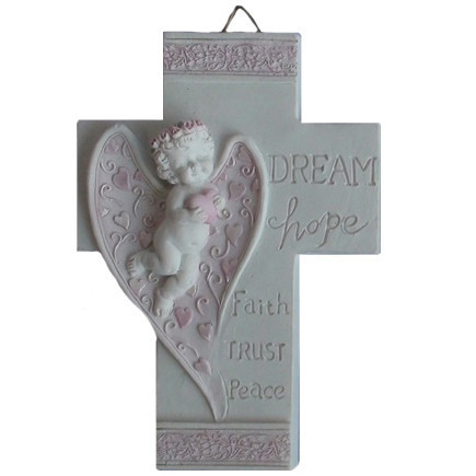 Applique croix "Rose Angel" / Statuettes Anges