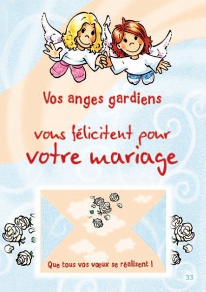 Carte Ange Gardien : Félicitations pour votre Mariage / Cartes avec Enveloppes