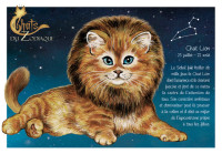carte postale severine pineaux chat Lion CPK165