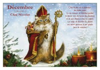 Carte Postale Séverine Pineaux Chat Décembre Chat Nicolas CPK092