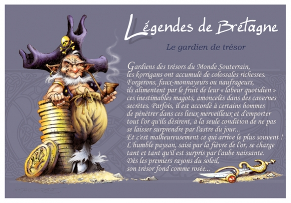 Carte Postale Korrigan "Le Gardien du Trésor" / Au Bord des Continents