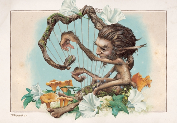 Carte Postale "Le Faune à la harpe de vent" / Brucero