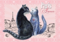 Carte Postale Severine Pineaux Chat Paris - Amour CPK053
