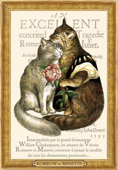 Carte Postale Chat "Romeow et minette" / Séverine Pineaux