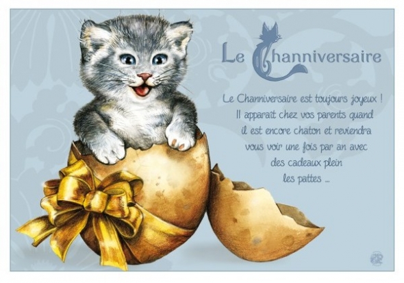 Carte Postale Chat "Channiversaire" / Séverine Pineaux