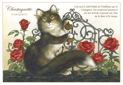 Carte Postale Chat "Chastagnette" / Carterie Chats