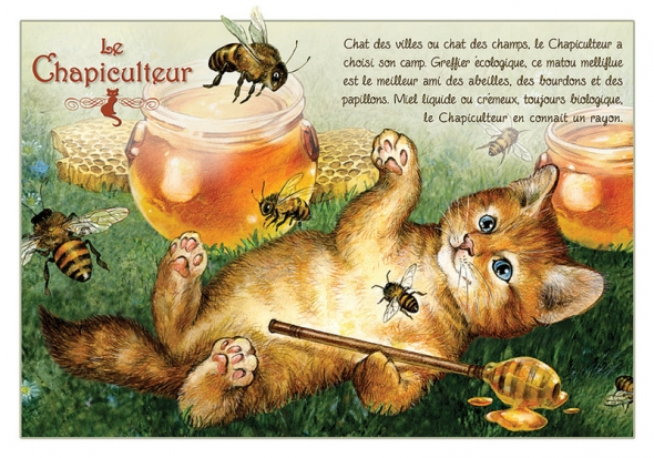 Carte Postale Chat "Le Chapiculteur" / Carterie Chats
