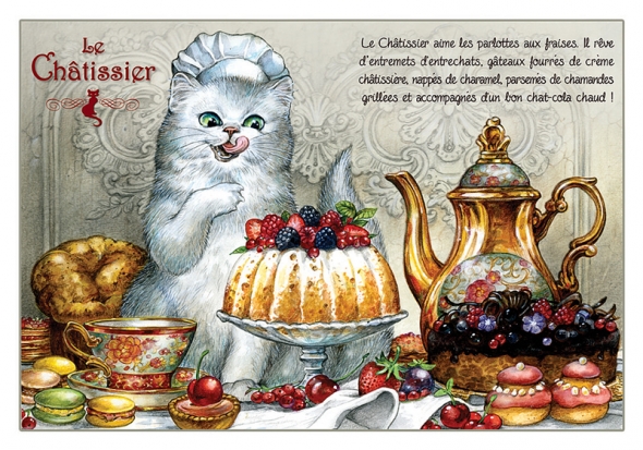 Carte Postale Chat "Le Châtissier" / Carterie Chats