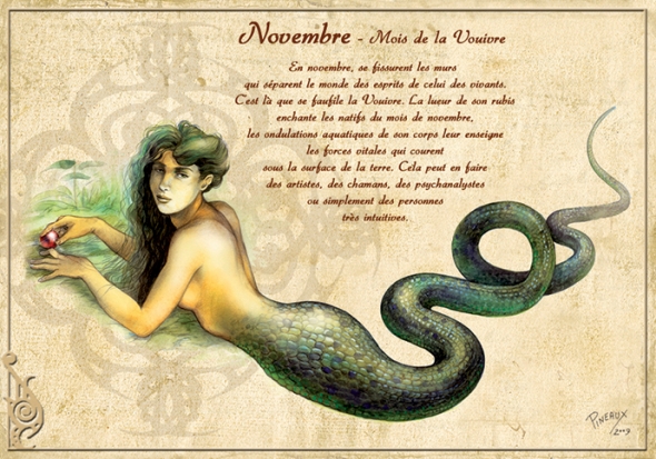 Carte Postale Féerique "Novembre, Mois de la Vouivre" / Séverine Pineaux