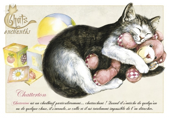 Carte Postale Chat "Chatterton" / Séverine Pineaux