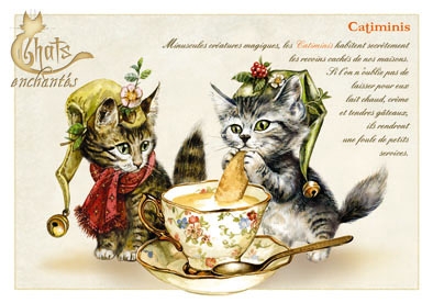 Carte Postale Chat "Catiminis" / Carterie Chats