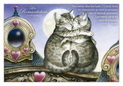 Carte Postale Chat "Les Romantichats" / Carterie Chats