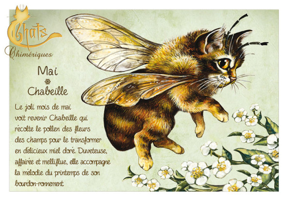 Carte Postale Chat "Mai - Chabeille" / Séverine Pineaux