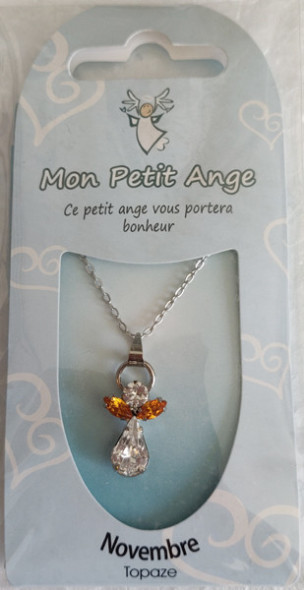 Pendentif Ange en Cristal "Novembre" / Bijoux Anges