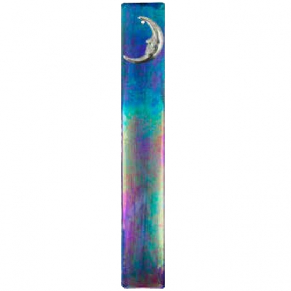 Porte-Encens Lune avec Visage en verre Bleu irisé / Meilleurs ventes