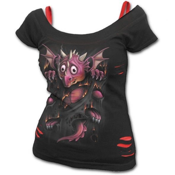 T-Shirt Dragon "Firestarter" - M / T-Shirts Dragons pour Femmes