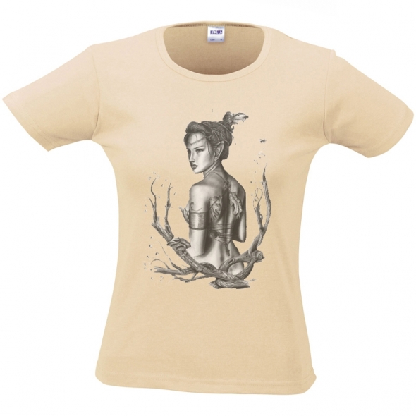 T-Shirt "La Clef" Beige - S / T-Shirts Fées pour Femmes
