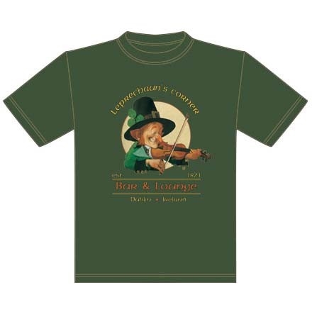 T-Shirt "Leprechaun Corner" Kaki - S / Au Bord des Continents