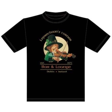 T-Shirt "Leprechaun Corner" Noir - S / Au Bord des Continents