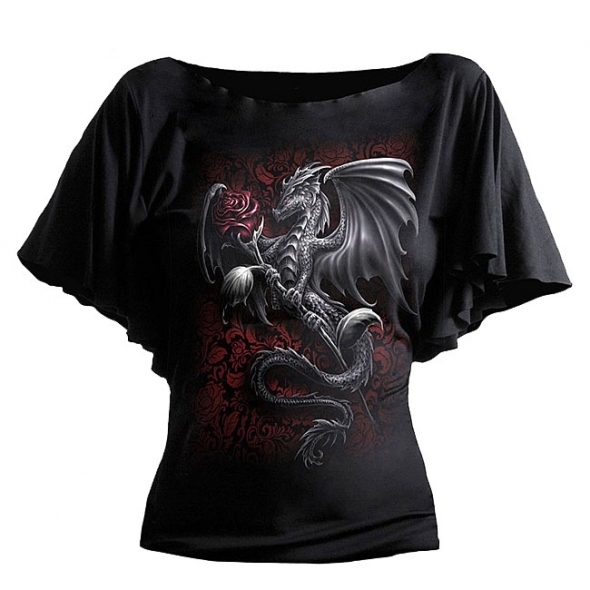 Top "Dragon Rose" - L / T-Shirts Dragons pour Femmes