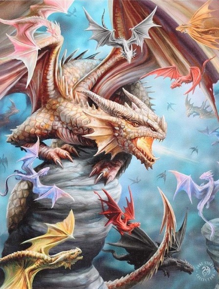Toile sur chassis "Dragon Clan" / Anne Stokes
