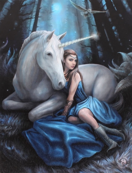 Toile sur chassis "Blue Moon" / Anne Stokes