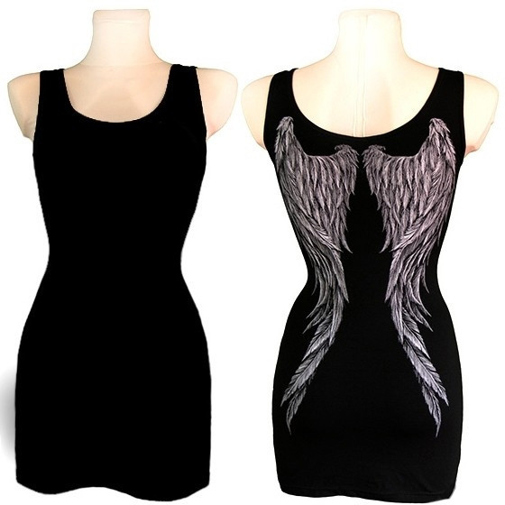 Tunique "Black Angel Wings" - XL / Vêtements Gothiques