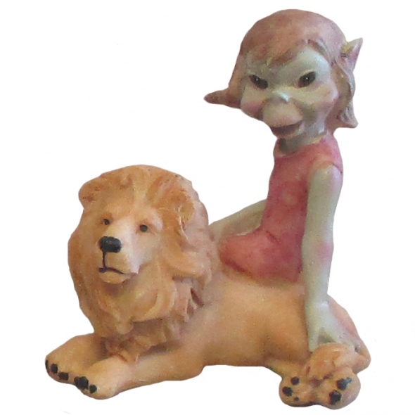 Pixette avec Lion / Statuettes Pixies