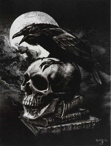 Toile sur châssis "Poe"s Raven" / Décorations Gothiques