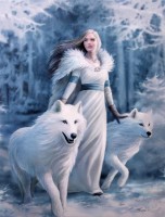 Anne Stokes toile sur chassis Winter Guardian