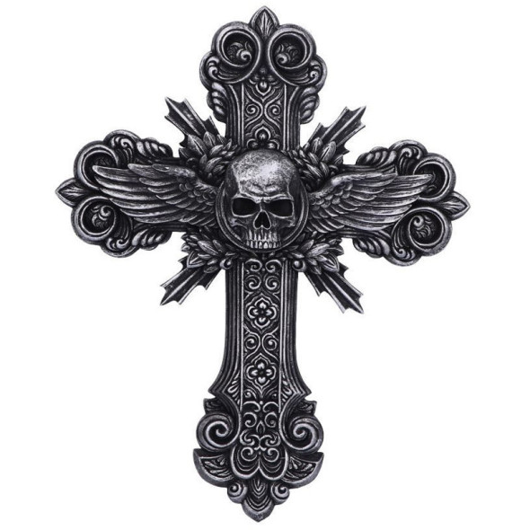 Applique gothique "Cross Skull and Wings" / Décorations Gothiques
