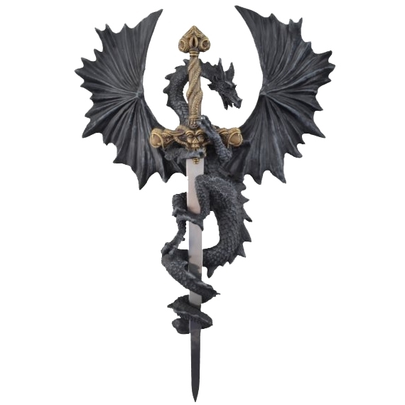 Applique Dragon avec épée / Figurines Gothiques