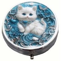 Boite &agrave; Pilules Chat - Blue Heart Kitty