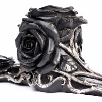 Bougeoir gothique Alchemy Gothic Triple Black Rose V96