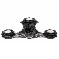 Bougeoir gothique Alchemy Gothic Triple Black Rose V96