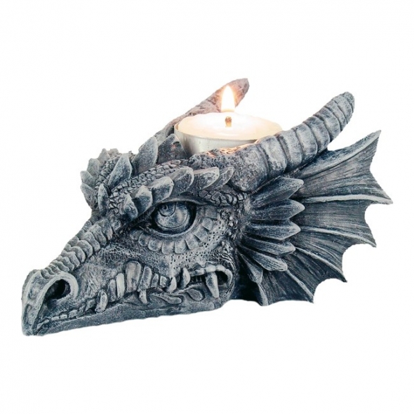 Bougeoir Tête de Dragon Noir / Bougeoirs Dragons