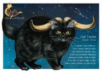 carte postale severine pineaux chat Taureau CPK162