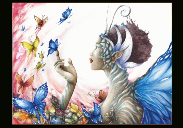 Carte Postale Fée "African Butterfly" / Delphine Gache