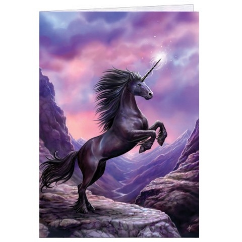 Carte Licorne "Black Unicorn" / Anne Stokes Collection