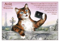 Carte Postale Severine Pineaux Chat Août Matouriste CPK088