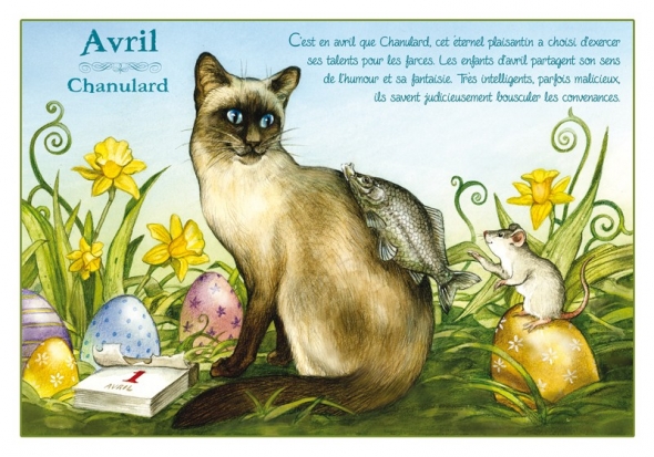Carte Postale Chat Avril "Chanulard" / Au Bord des Continents