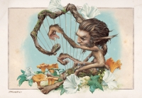 Carte Postale Brucero Le Faune à la harpe de vent