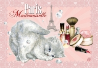 Carte Postale Severine Pineaux Chat Paris - Mademoiselle CPK057