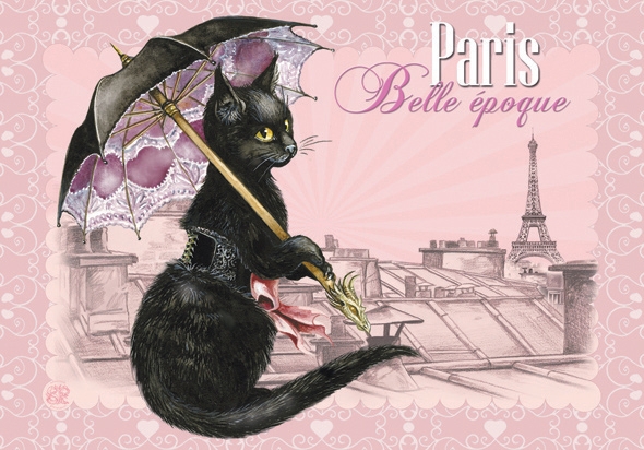 Carte Postale Chat "Paris - Belle Epoque" / Séverine Pineaux