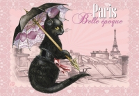 Carte Postale Severine Pineaux Chat Paris - Belle Epoque CPK058