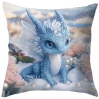 Coussin Dragon Blue Baby Dragon